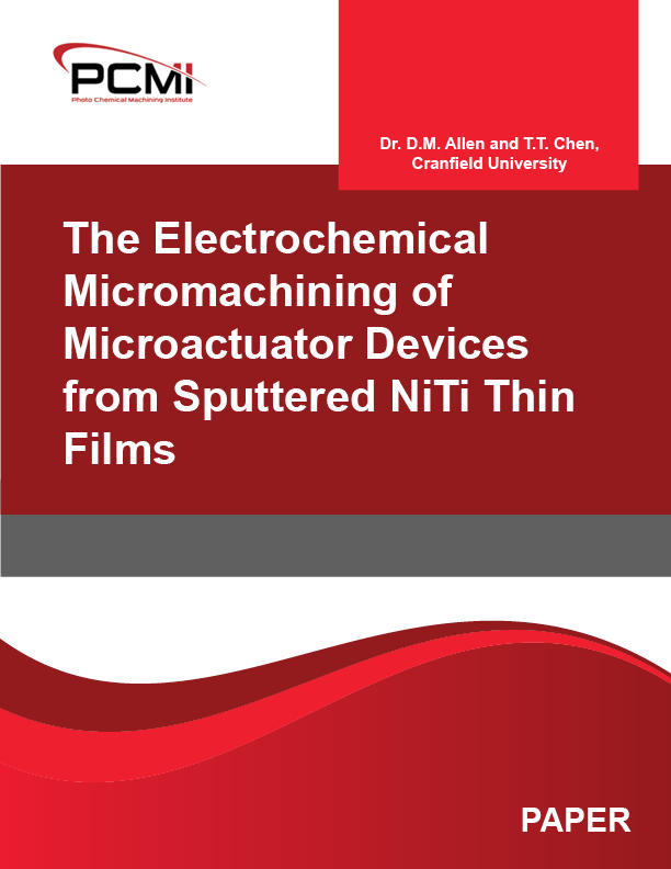 The Electrochemical Micromachining of Microactuator Devices from Sputtered NiTi Thin Films