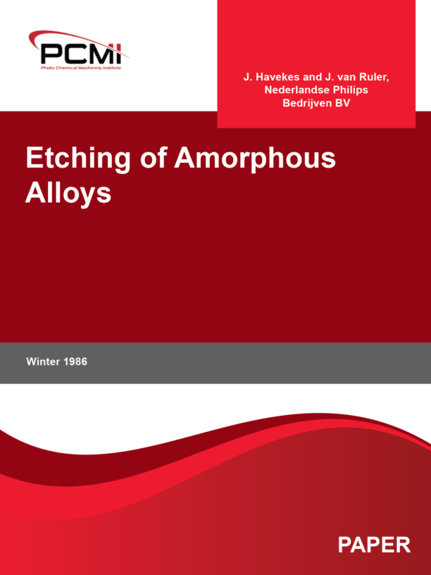 Etching of Amorphous Alloys