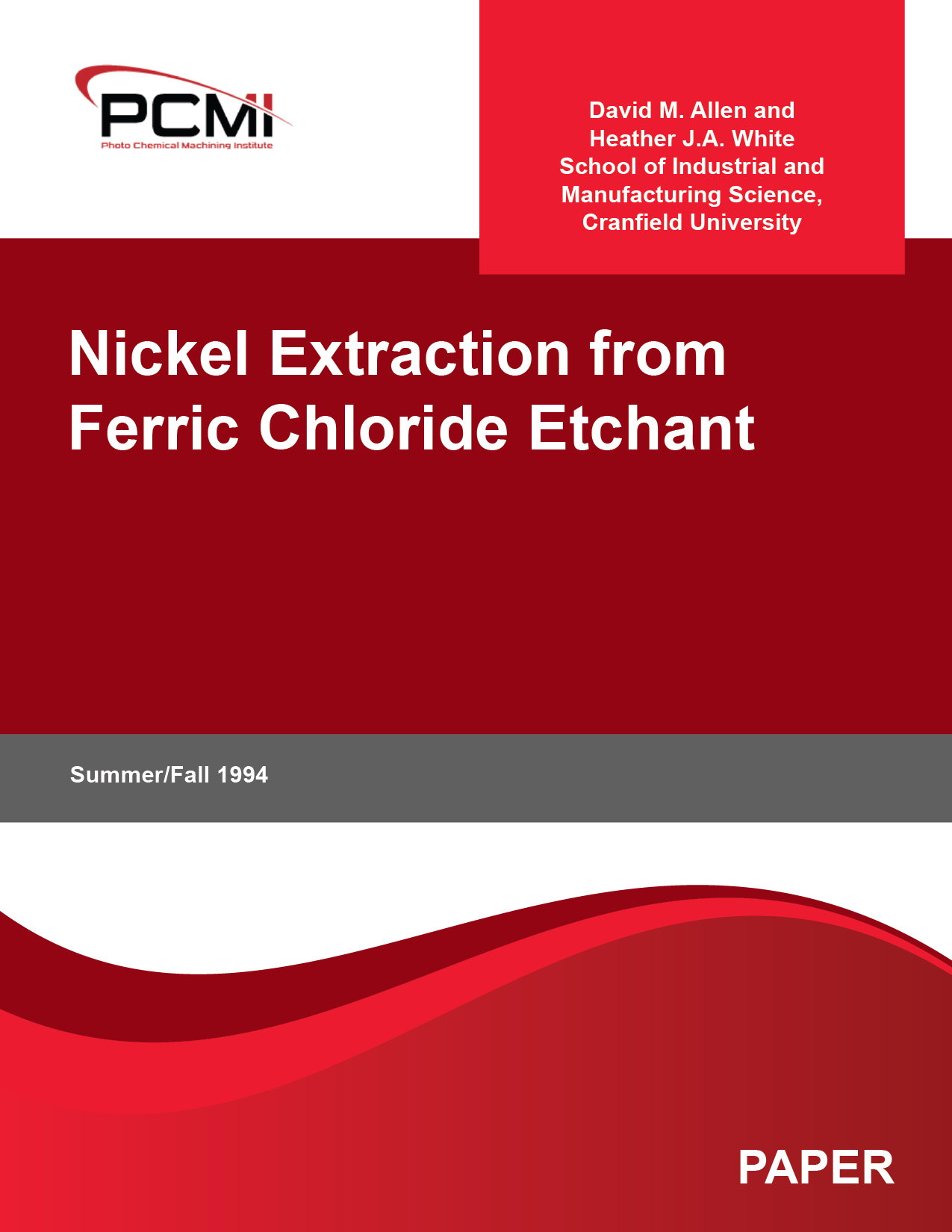 Nickel Extraction from Ferric Chloride Etchant