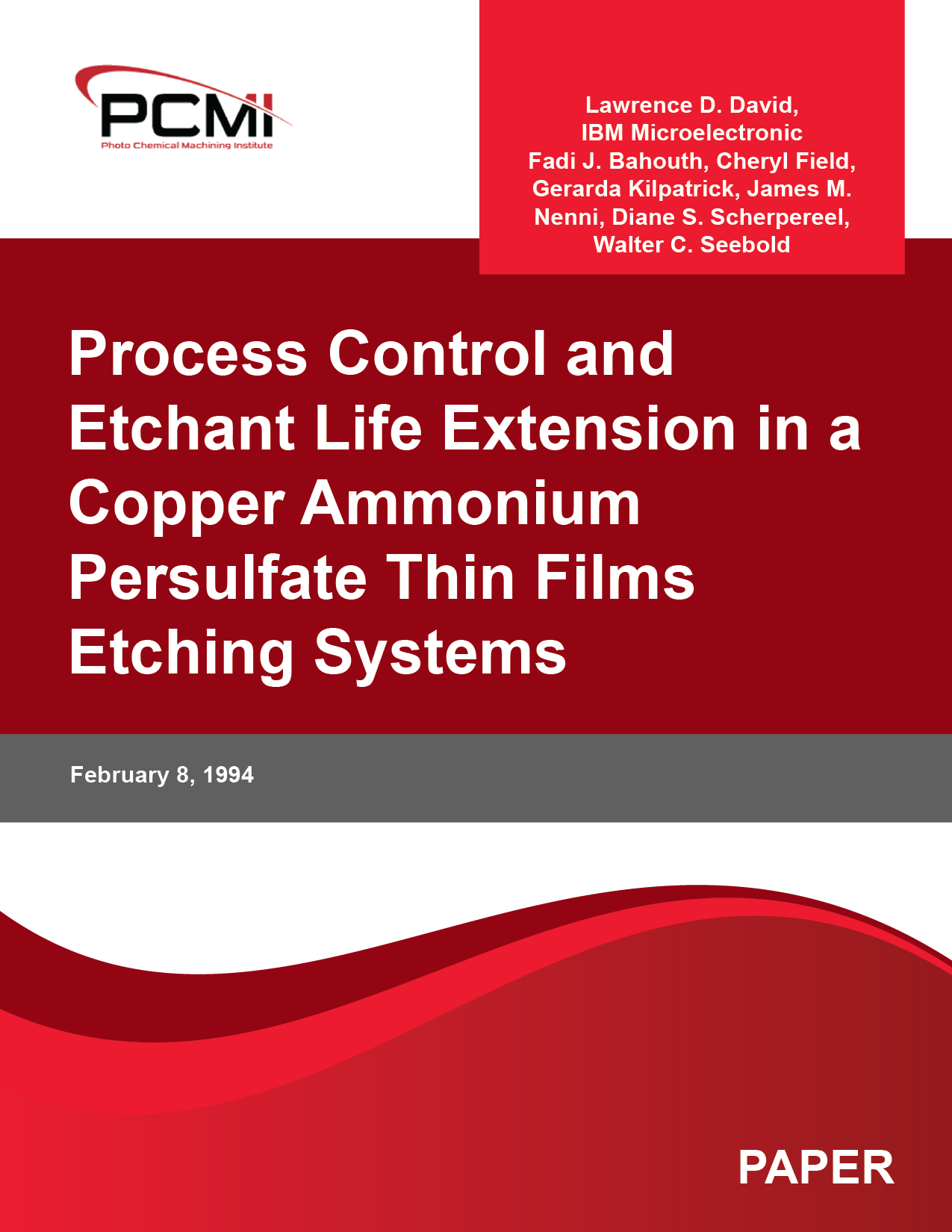 Process Control and Etchant Life Extension in a Copper Ammonium Persulfate Thin Films Etching Systems