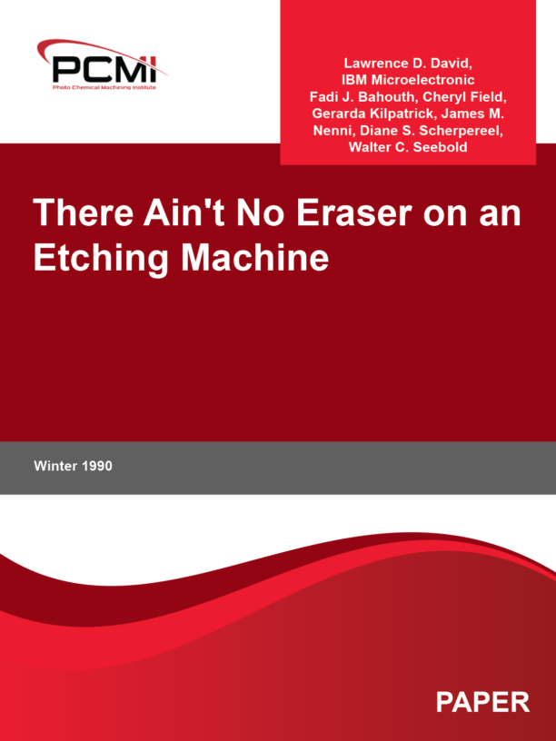There Ain't No Eraser on an Etching Machine